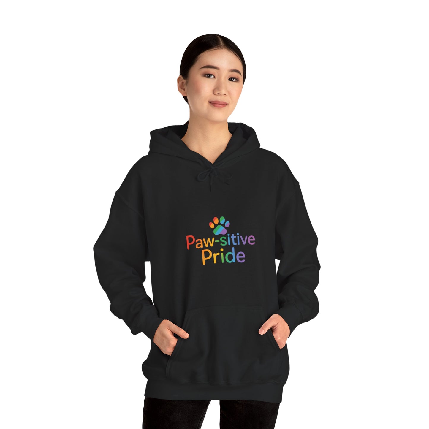 UK Paw-sitive Pride Hoodie - Unisex Heavy Blend™ Sweatshirt for Pet Lovers, LGBTQ+ Pride Apparel, Gift for Animal Lovers, Cozy Warmth