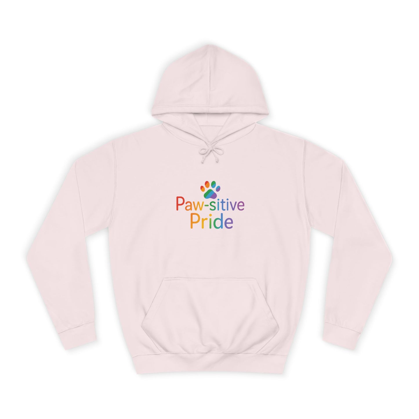US Paw-sitive Pride College Hoodie, Unisex Hoodie, Gift for Pet Lovers, LGBTQ+ Apparel, Cozy College Sweatshirt, Animal Lover Fashion