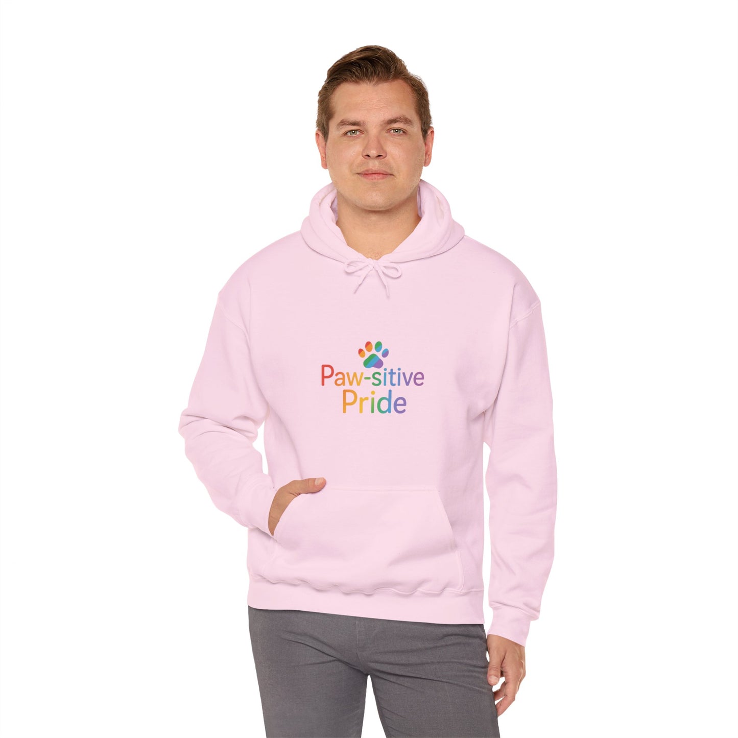 UK Paw-sitive Pride Hoodie - Unisex Heavy Blend™ Sweatshirt for Pet Lovers, LGBTQ+ Pride Apparel, Gift for Animal Lovers, Cozy Warmth