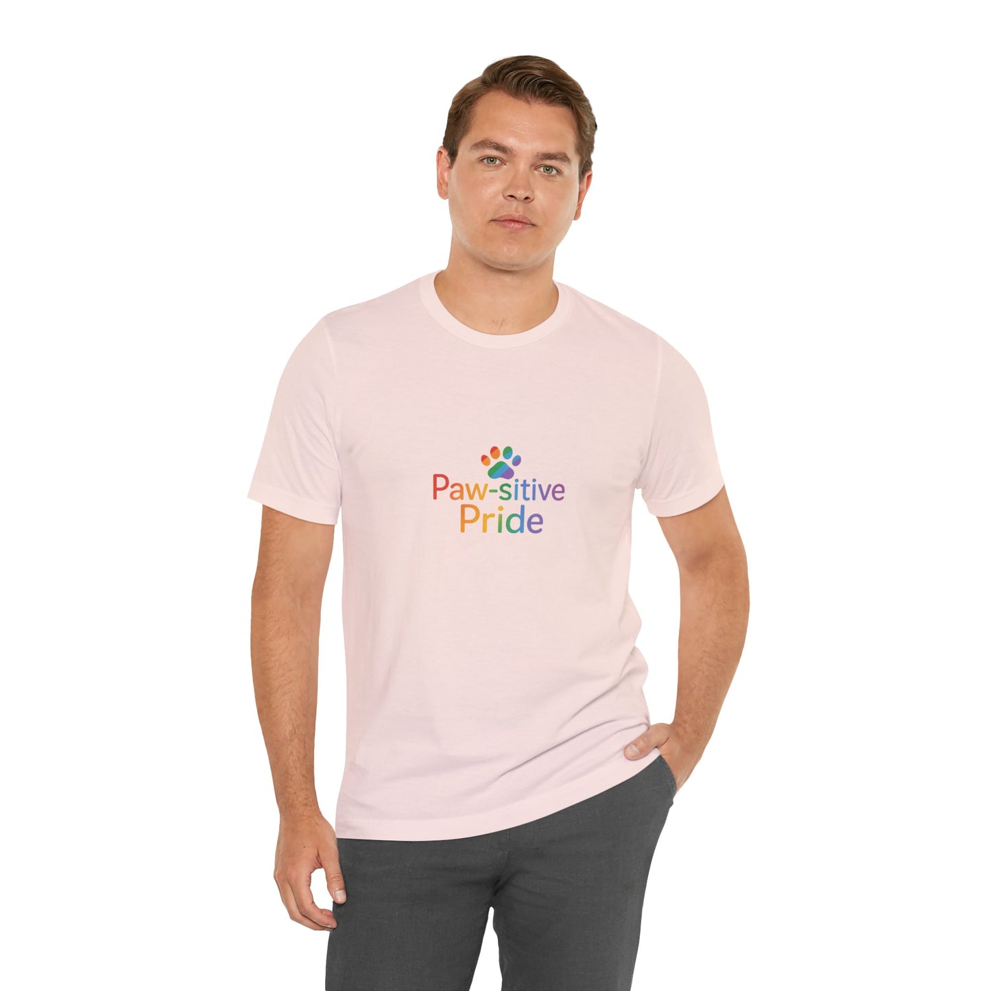 UK Paw-sitive Pride Tee, Unisex Jersey Shirt, LGBTQ+ Apparel, Pet Lover Gift, Pride Month Outfit, Casual Summer Top