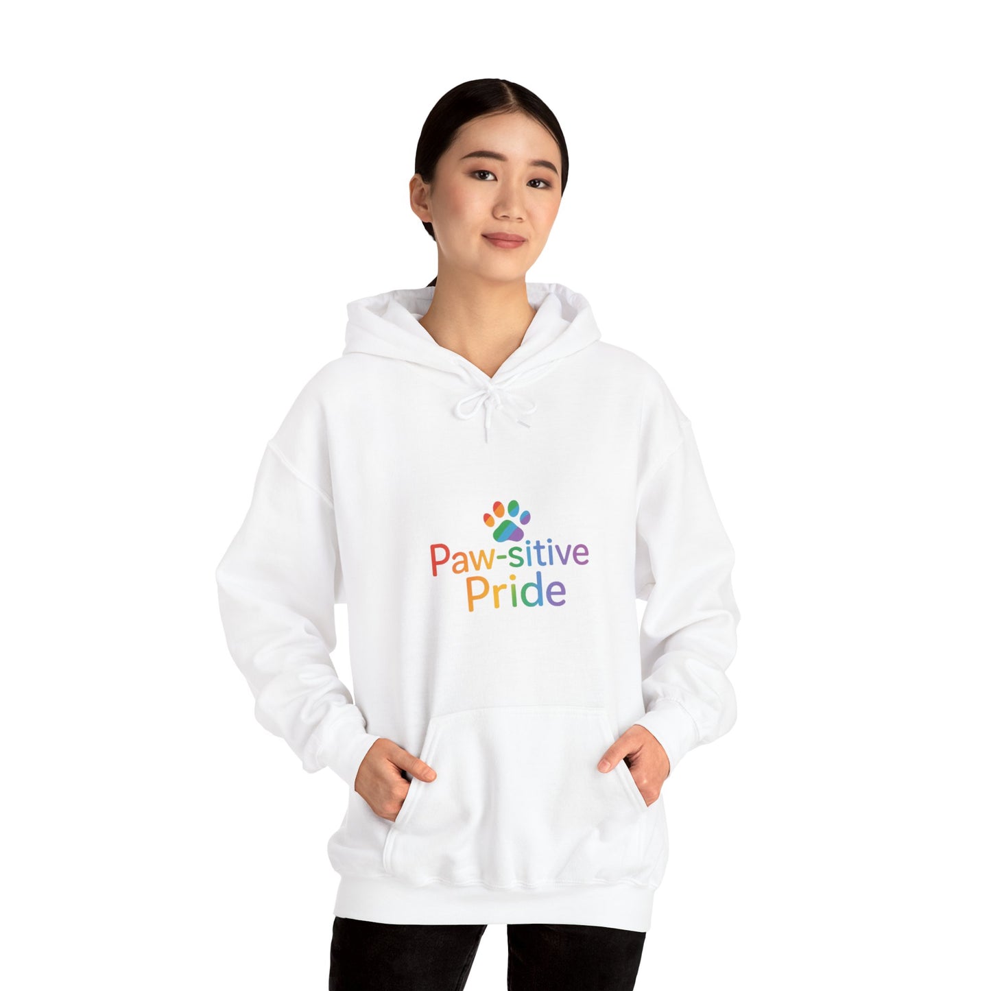 UK Paw-sitive Pride Hoodie - Unisex Heavy Blend™ Sweatshirt for Pet Lovers, LGBTQ+ Pride Apparel, Gift for Animal Lovers, Cozy Warmth