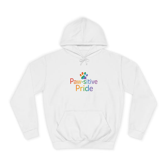 US Paw-sitive Pride College Hoodie, Unisex Hoodie, Gift for Pet Lovers, LGBTQ+ Apparel, Cozy College Sweatshirt, Animal Lover Fashion