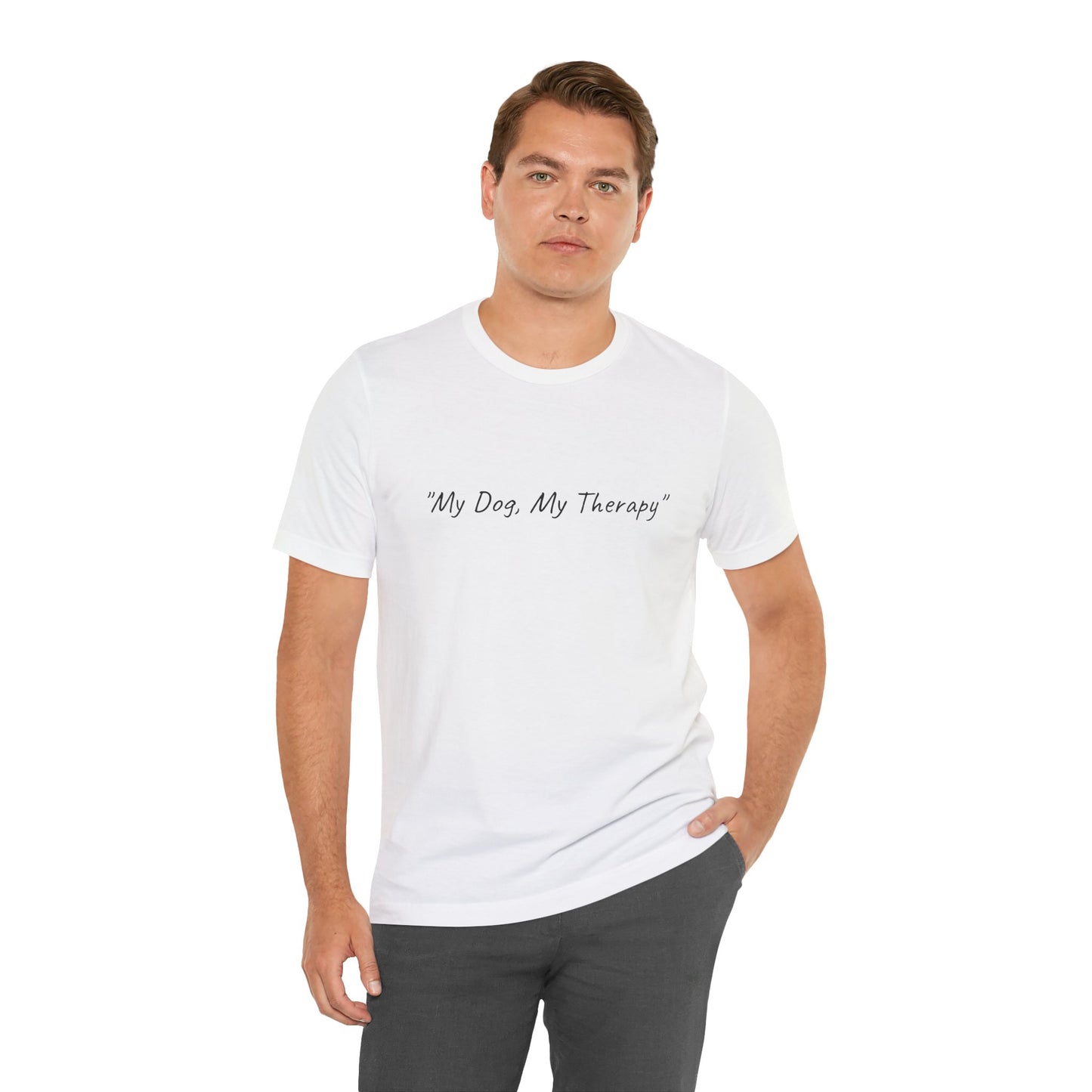 UK. "My Dog My Therapy" Unisex Jersey Short Sleeve Tee