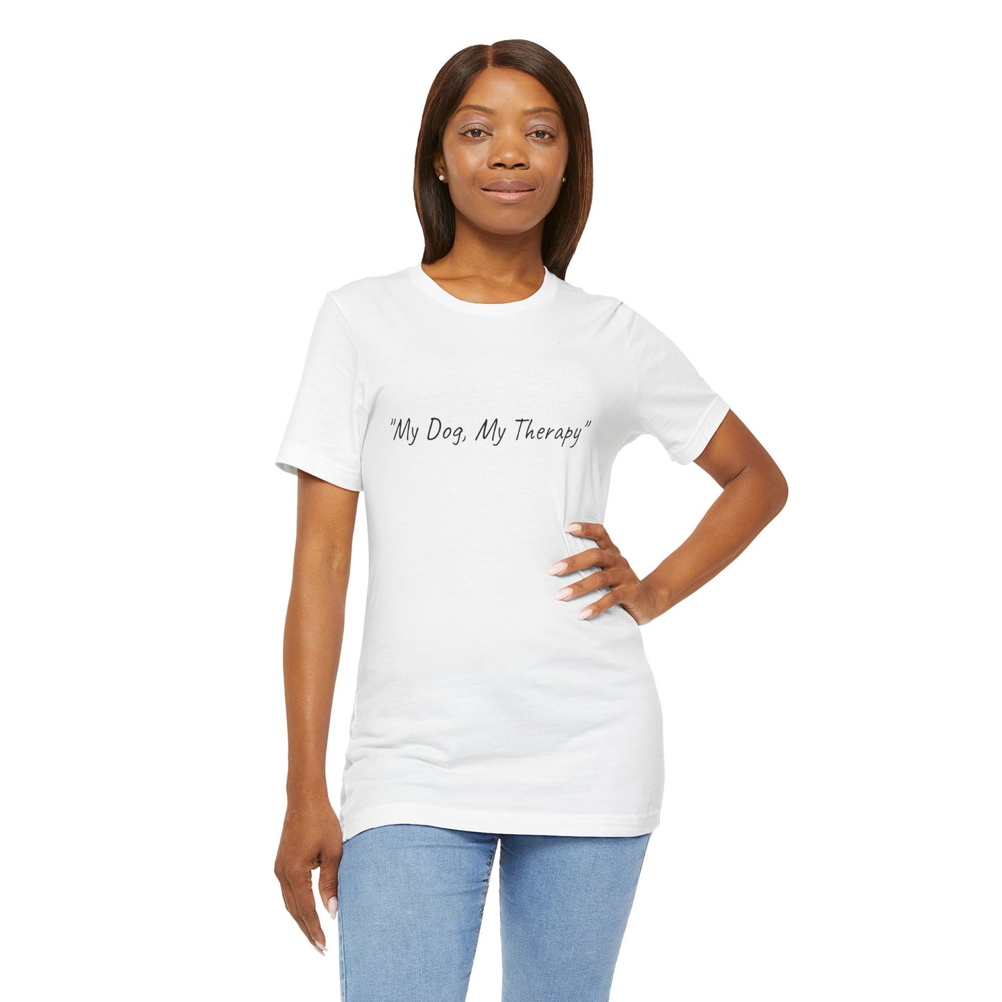 UK. "My Dog My Therapy" Unisex Jersey Short Sleeve Tee