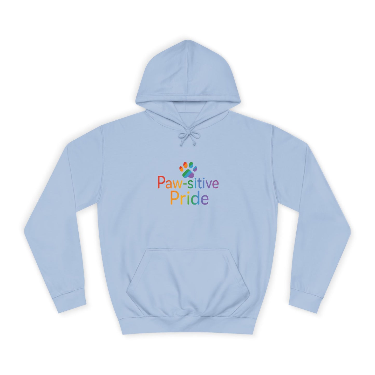 US Paw-sitive Pride College Hoodie, Unisex Hoodie, Gift for Pet Lovers, LGBTQ+ Apparel, Cozy College Sweatshirt, Animal Lover Fashion