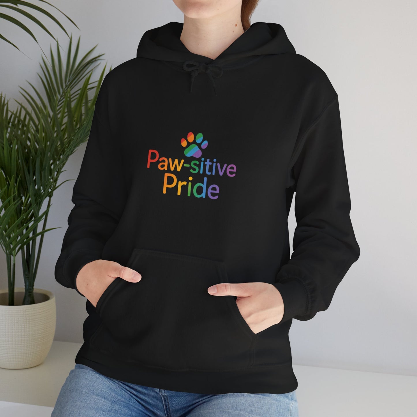UK Paw-sitive Pride Hoodie - Unisex Heavy Blend™ Sweatshirt for Pet Lovers, LGBTQ+ Pride Apparel, Gift for Animal Lovers, Cozy Warmth
