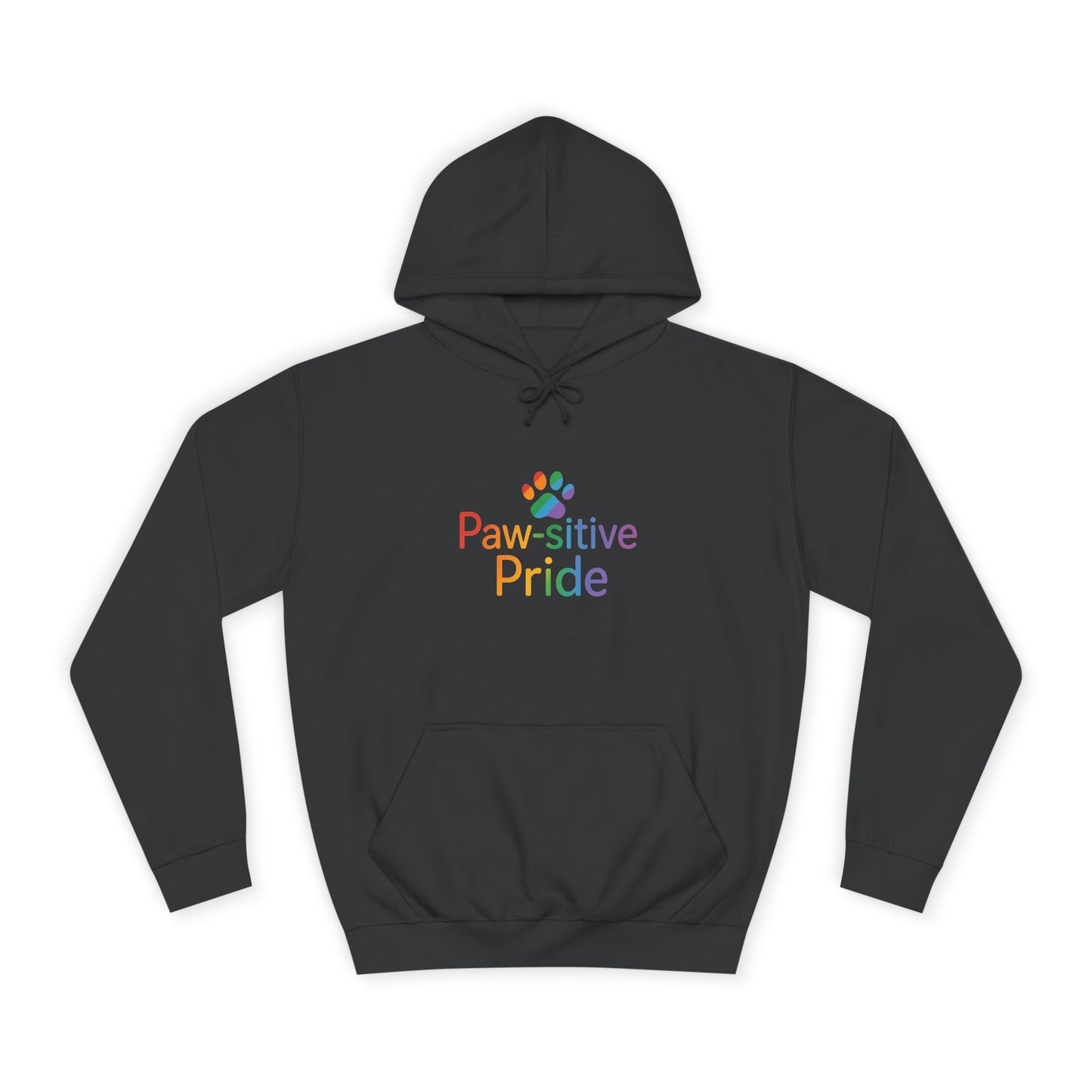 US Paw-sitive Pride College Hoodie, Unisex Hoodie, Gift for Pet Lovers, LGBTQ+ Apparel, Cozy College Sweatshirt, Animal Lover Fashion