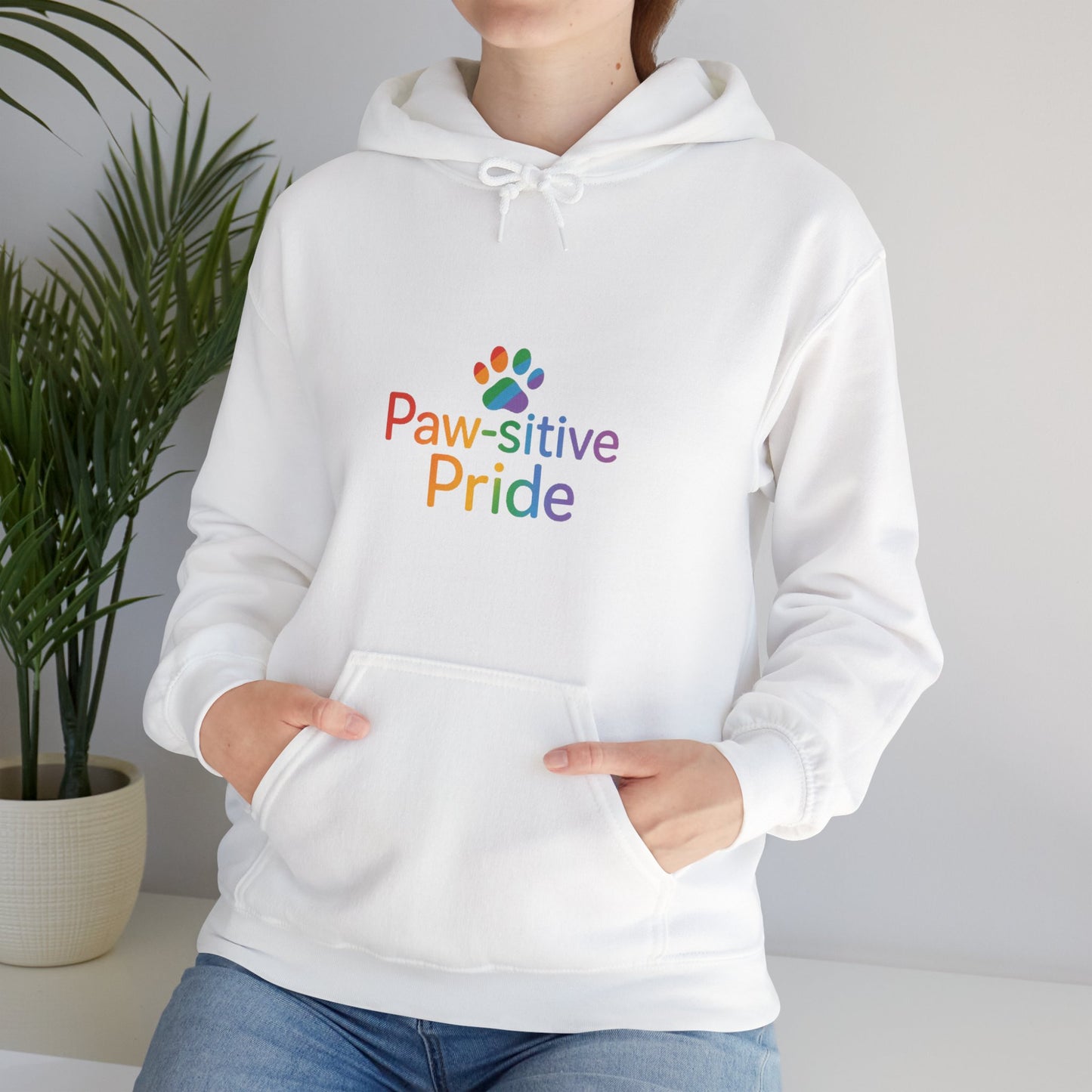 UK Paw-sitive Pride Hoodie - Unisex Heavy Blend™ Sweatshirt for Pet Lovers, LGBTQ+ Pride Apparel, Gift for Animal Lovers, Cozy Warmth